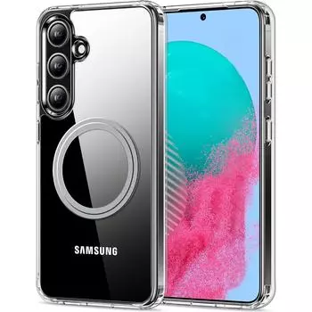 Чехол для телефона Samsung Galaxy S25, совместимый с прозрачной задней крышкой MagSafe TPU+PC A