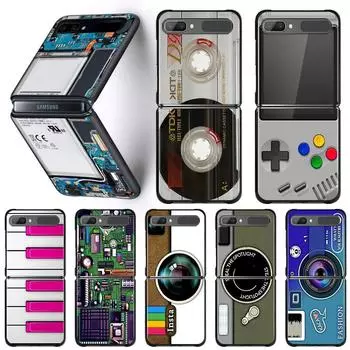 Чехол для телефона Samsung Galaxy Z Flip3 5G Z Flip 3 zflip z Flip ZF Coque, чехол для ПК, черный чехол в стиле ретро, камера, игра Samsung Z Flip
