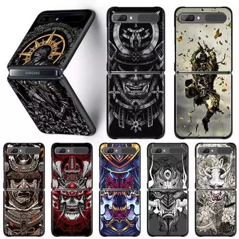 Чехол для телефона Samsung Galaxy Z Flip3 5g, чехол для ПК Samsung Z Flip Capa Black Shell Hard Fundas Samurai For Samsung Z Flip
