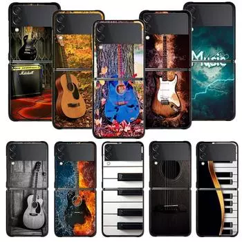 Чехол для телефона Samsung Galaxy Z Flip 4 Z Flip3 5g, чехол для Galaxy Z Flip Hard Shell Capa, классический музыкальный инструмент, гитара, фортепиано Samsung Z Flip4