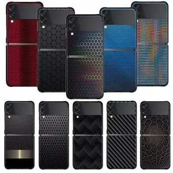 Чехол для телефона Samsung Galaxy Z Flip 4 Z Flip3 5g, чехол для Galaxy Z Flip Pc, жесткий чехол, чехол, роскошная текстура из углеродного волокна Samsung Z Flip