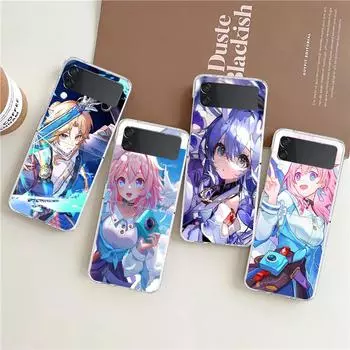 Чехол для телефона Samsung Galaxy Z Flip 3 4 5 раза, жесткий корпус из поликарбоната для Galaxy Z Flip 3 5, чехол Honkai Star Rail Genshin Impact Galaxy Z Flip 5