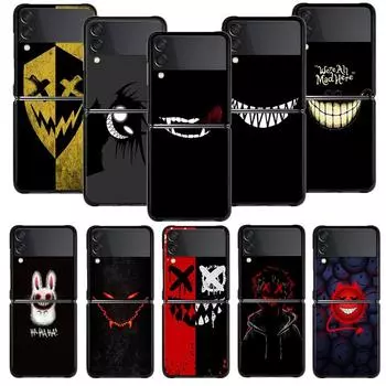 Чехол для телефона Samsung Galaxy Z Flip 4 Z Flip3 5g, чехол для Galaxy Z Flip PC, жесткий чехол, страшная улыбка, скелет, демон, дьявол Samsung Z Flip4