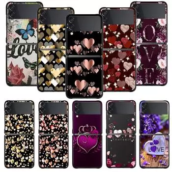 Чехол для телефона Samsung Galaxy Z Flip 4 Z Flip3 5g, чехол для Galaxy Z Flip Hard Shell Capa Funda Girl Women Butterfly Crown Love Samsung Z Flip3 5G