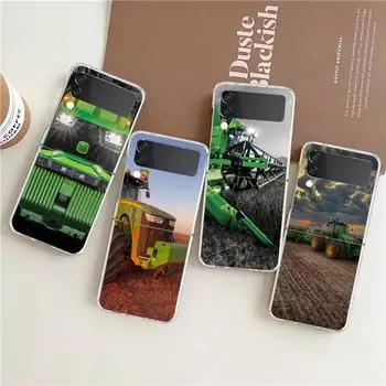 Чехол для телефона Samsung Galaxy Z Flip 3 4 5, прозрачный складной, жесткий корпус из поликарбоната для Galaxy Z Flip 3 5, чехол для сельскохозяйственной машины, трактора Galaxy Z Flip