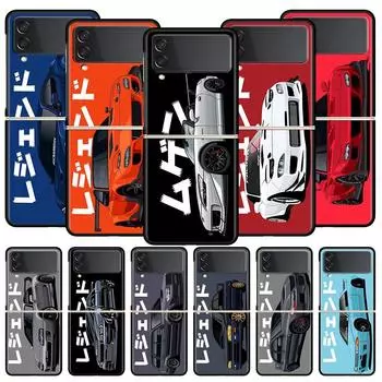 Чехол для телефона Samsung Galaxy Z Flip 3 4 5 складной мобильный чехол жесткий ПК Fundas Capa защитный чехол JDM Tokyo Drift спортивный автомобиль Samsung Z Flip 5