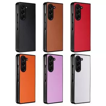 Чехол для телефона Samsung Galaxy Z Fold6 Fold 6 из шпона овчины из искусственной кожи для Galaxy Z Fold6 Fold 6 For Galaxy Z Fold 6 чёрный