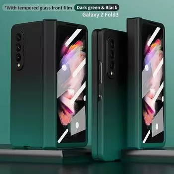 Чехол для телефона Samsung Galaxy Z Fold 4 с петлями Fold2 Fold3 Fold4, ультратонкий градиентный чехол с защитой от падения и пленкой из закаленного стекла For Galaxy Z Fold 4