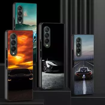 Чехол для телефона Samsung Galaxy Z Fold 3 5G, черный, твердый чехол ZFold 3, роскошные противоударные бамперные чехлы, крутые супер спортивные автомобили Samsung Z Fold 3