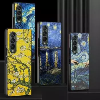 Чехол для телефона Samsung Galaxy Z Fold 3 5G, черный твердый переплет ZFold 3, роскошные противоударные чехлы-бамперы, Fundas Van Gogh Art Esthetics Samsung Z Fold 4