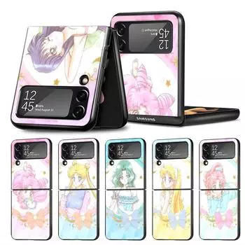 Чехол для телефона Samsung Galaxy ZFlip3 Z Flip 4 ZFlip Z Flip 3 5G zflip Flip4 S-Sailors Girls Moons, черные противоударные чехлы Samsung Z Flip 5G