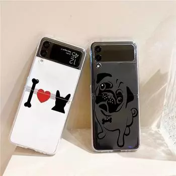Чехол для телефона Samsung GalaxyZ Flip 4 5-кратный прозрачный жесткий чехол из поликарбоната French Bulldog для Samsung Z Flip 3 чехол Couqe Funda Bumper Galaxy Z Flip 3