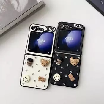 Чехол для телефона Samsung/Huawei/Xiaomi/OPPO с 3D-кофейным медведем zflip3