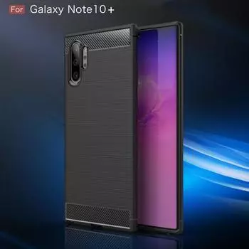 Чехол для телефона Samsung Note 10 Plus, противоударный чехол из углеродного волокна для Galaxy Note10plus, полная защитная задняя крышка, чехол Fundas Samsung Note 10 Plus чёрный