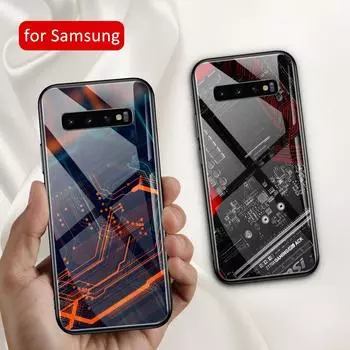 Чехол для телефона samsung s20 plus, стеклянная задняя крышка, чехол с чипом для Samsung Galaxy S8 S9 S10 s20 S21 S22 Note 8 9 10 plus S10e ultra Samsung S8&Glass case