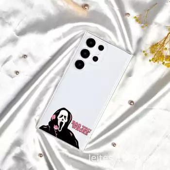 Чехол для телефона Samsung S23A55 с рисунком черепа и полноразмерными линзами, защищающий от падения Samsung A53 прозрачный