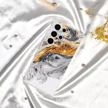 Чехол для телефона Samsung S23A55 с рисунком Marble River Painting, линзой и защитой от падений Samsung A54 прозрачный