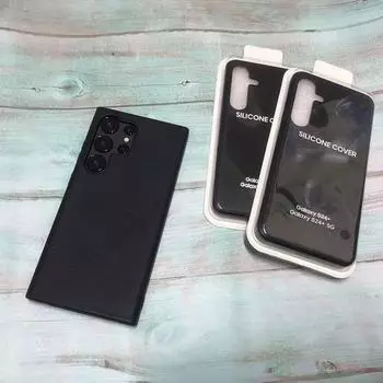 Чехол для телефона Samsung S24/S24 ultra/S24 plus - черный кожаный прочный защитный чехол с противоударным покрытием и нескользящей задней панелью S24ultra