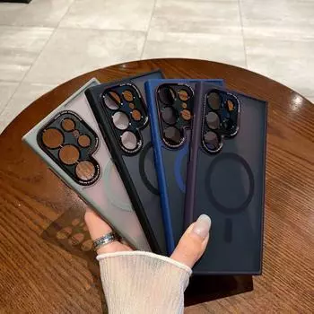 Чехол для телефона Samsung S24 Ultra/S24/S24+/Plus с магнитным креплением MagSafe, матовой кожей и мелкими порами — идеальная посадка Samsung S24