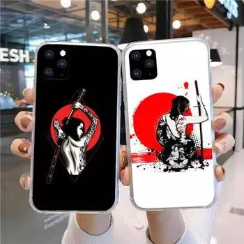 Чехол для телефона Samurai Gril Women для Huawei P50 P40 P30 Pro Mate 40 30 Pro Nova 8 8i Y7P Honor Прозрачный чехол для телефона Huawei P50 Pro
