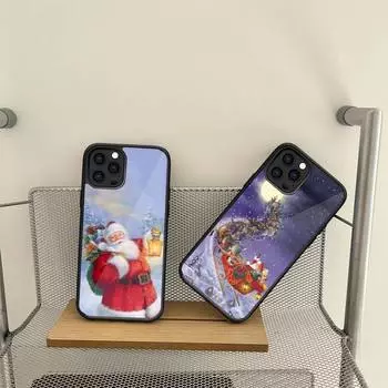Чехол для телефона Санта-Клауса для Samsung S7 S8 S9 S10 S20 S30 Edge Plus Note 7 5 8 9 10 20 Pro Shell Silicone PC+TPU Cover Samsung S21 5G