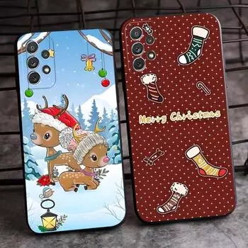 Чехол для телефона «Санта-Рождественский чулок-елка» со снеговиком для Samsung Galaxy S20 S21 S22 S30 S7 S10 S8 S9 S6 Pro Plus Edge Ultra Fe SamsungS6