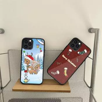 Чехол для телефона «Санта-Рождественский чулок-елка» со снеговиком для Samsung S7 S8 S9 S10 S20 S30 Edge Plus Note 7 5 8 9 10 20 Pro ПК + чехол из ТПУ Samsung S21 5G