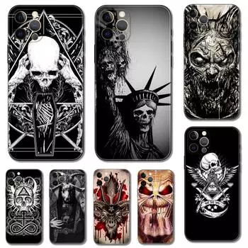 Чехол для телефона «Сатанинский страшный череп» для iPhone 5 5S 2020se 6 6s 7 8 plus x 10 XR XS 11 12 13 mini pro MAX, черная задняя крышка из ТПУ iphone 5 5S SE 2016
