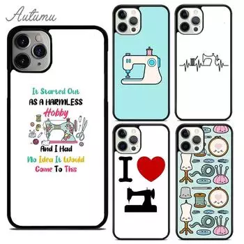 Чехол для телефона «Сердце бьется» для швейной машинки для iPhone 11 12 13 14 Pro Max mini XR XS SE 2020 7 8 Plus Samsung S21 S22 iPhone 6plus