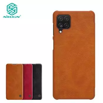 Чехол для телефона серии Nillkin Qin для Samsung Galaxy F62 M62, кожаный флип-кожа, универсальная противоударная защитная задняя крышка на 360°, встроенный слот для банковской карты