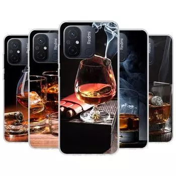 Чехол для телефона сигара, виски, ледяной напиток для Xiaomi Redmi 12 12C 10 10C 10A 9T 9C 9A 9 8 8A 7 7A 6 6A K20 K30 K40 Pro S2 Fundas Cover Redmi 12