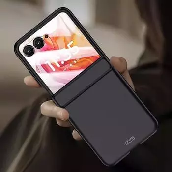 Чехол для телефона Skin Feel Hinge Protection для Motorola Razr 50 50Ultra Matte Hard Противоударный чехол с полной защитой Razr 50 Ultra чёрный