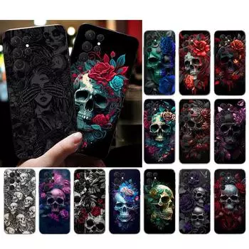 Чехол для телефона Skull Rose Art для Samsung A52S A21S A33 A23 A13 A14 A32 A52 A53 A54 A51 A71 M51 A51 4G