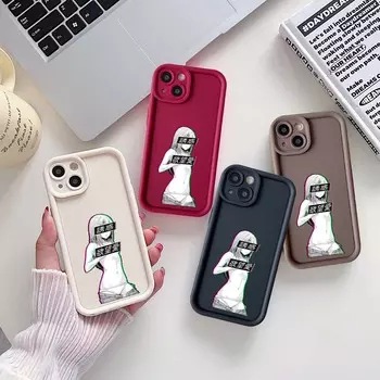 Чехол для телефона Sky Eye Ladder для iPhone 15 Samsung A24 Huawei Honor 90 Xiaomi Redmi 12 Infinix Realme Angel Eye Мягкая обложка NY9 Хентай Harajuku Anime Girl for iPhone 6 чёрный