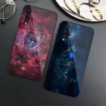 Чехол для телефона Sky Star Universe Plane для Samung A32 A51 A52 ПРИМЕЧАНИЕ 10 20 S10 S20 S21 S22 Pro, ультра черный стеклянный чехол для телефона из поликарбоната Samsung S22