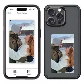 Чехол для телефона Smart Eink для iPhone 16 15 14 13 Pro Max с четырьмя цветами чернил, полное покрытие, всесторонняя защита For iPhone 16 Pro Max белый