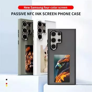 Чехол для телефона Smart Eink от DIY для Samsung Galaxy S24 S23 Ultra с четырьмя цветами чернил, полное покрытие экрана телефона, всесторонняя защита For Samsung S24 Ultra белый