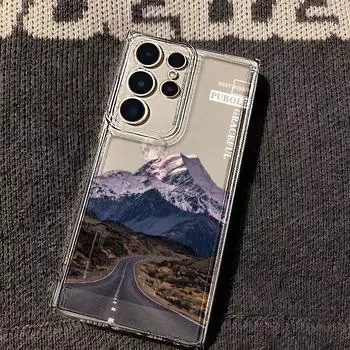 Чехол для телефона Snow Mountain Scenery для Samsung Galaxy S24 S23 S22 S21 Ultra S10 Plus S24+ S23+ S22+ S21FE, мягкий, ударопрочный, прозрачный чехол для телефона из ТПУ Samsung S24 Ultra