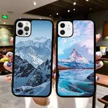 Чехол для телефона Snow Mountain, силиконовый чехол из ПК+ТПУ для iPhone 11 12 13 Pro Max 8 7 6 Plus X SE XR, твердые чехлы iphone 14