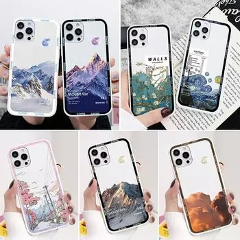Чехол для телефона Snow Mountain Sunset для Iphone 14 13 12 11 Pro Xs Max Xr X Se 2022 2020 8 7 6 6s Plus, мягкий противоударный чехол из ТПУ Funda Etui For iPhone 11Pro Max