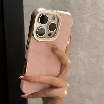 Чехол для телефона Snow Mountain Velvet для Apple iPhone - силиконовый чехол с металлическими кнопками и полной защитой от падений на iPhone 16/15/14/13/12/Pro/Pro Max/Plus iPhone16 розовый