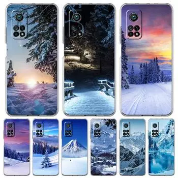 Чехол для телефона Snowy Mountain Christmas для Xiaomi Mi 12T 10 12 Lite 11 Ultra 11X 11T Pro 11i Poco X4 X3 NFC F3 M3 M4 5G Clear Cover Poco X4 Pro 5G