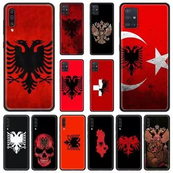 Чехол для телефона со скелетом медведя и флагом Албании для Samsung Galaxy A51 A71 A21S A12 A11 A31 A52 A41 A32 5G A72 A02S, силиконовая задняя крышка Samsung A11