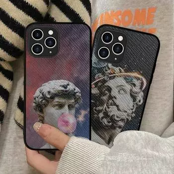 Чехол для телефона со скульптурой в стиле ретро, жесткий кожаный чехол для iPhone 11 12 13 Mini Pro Max 8 7 Plus SE 2020 X XR XS Coque iphone 7