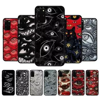 Чехол для телефона со страшным лицом и глазами-смайликом для Samsung S21 S10 Lite S20 Ultra S9 S8 Plus S7 S6 edge S5 S22 ULTRA
