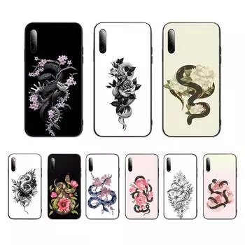 Чехол для телефона со змеей и цветком для Samsung J4 J6 J5 J7 2016 Note 5 8 9 10 Lite Plus 20 Ultra силиконовый чехол Samsung Note20ultra