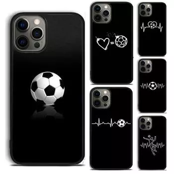 Чехол для телефона Soccer Heartbeat для iPhone 5 6 7 8 Plus X XR XS SE2020 Apple 11 12 13 mini Pro Max Galaxy S10 S20 S21 iPhone 5 5S SE