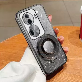 Чехол для телефона, совместимый с OPPO Reno 12F 11F Reno 12 11 10 8 9 Pro 2Z 2F, гальванический TPU, блестящий, противоударный, защитный чехол-бампер OPPO Reno 12F / Reno12 F чёрный