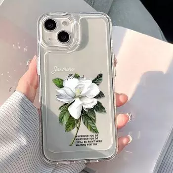 Чехол для телефона Space для iPhone 11 13 XR 15 Pro Max 12 16 Pro Max для iPhone 14 7 8 Plus XS Max Samsung A15 A55 A05 Redmi 12 13C 13 9 Huawei Mate 30 40 iPhone 15 белый