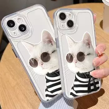 Чехол для телефона Space для iPhone 11 13 XR 15 Pro Max 12 16 Pro Max для iPhone 14 7 8 Plus XS Max Samsung A15 A55 A05 Redmi 12 13C 13 9 Huawei Mate 30 40 iPhone 15 белый